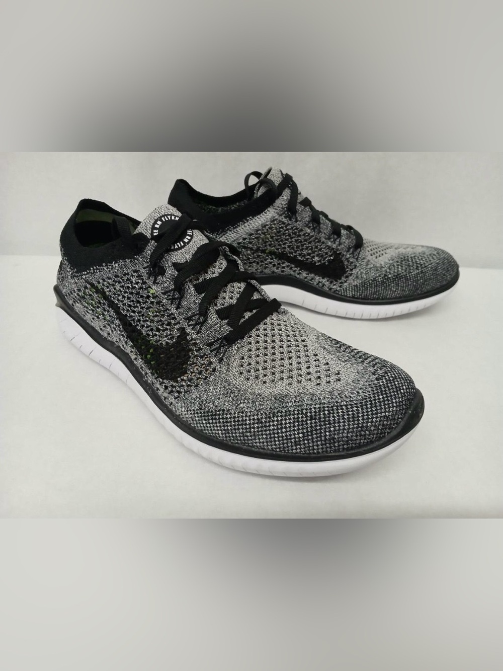 Nike Black and Gray Flyknit Running Sneakers